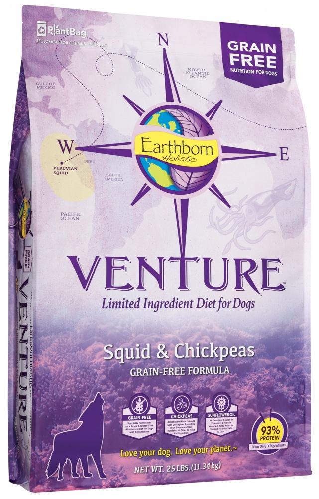 Earthborn Holistic Venture Grain Free Squid and Chickpea Dry Dog