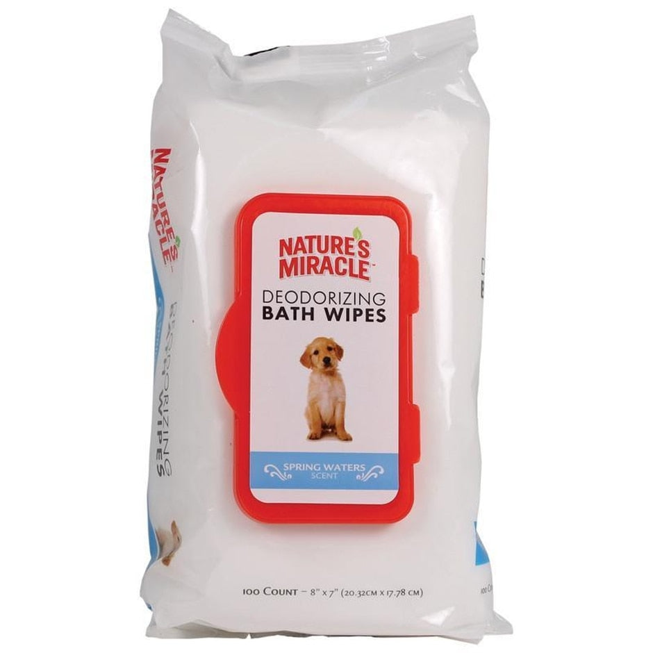 Deodorizing Bath Wipes For Dogs, Neutralize Tough Pet Odors Between Baths,  Sunkissed Breeze Scent With No Wet Dog Smell