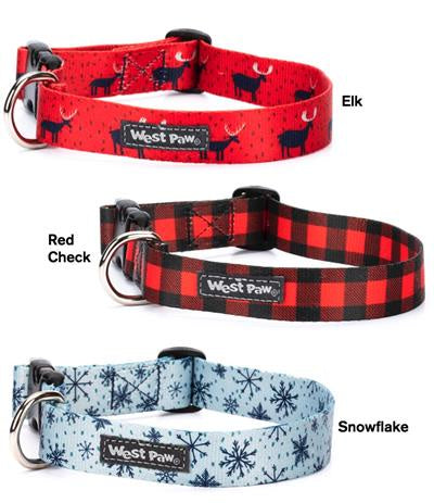 West Paw Holiday Collar Red Check* (Small)