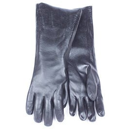 Chemical Glove, Black PVC, Large, 18-In.