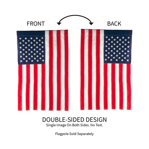 Evergreen American Garden Applique Flag