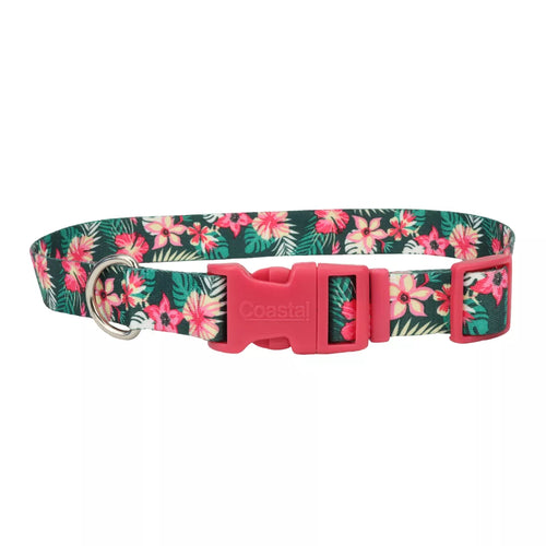 Coastal Pet Products Styles Adjustable Dog Collar (Large 1 x 18 -26 Hunter Tropical Flower)