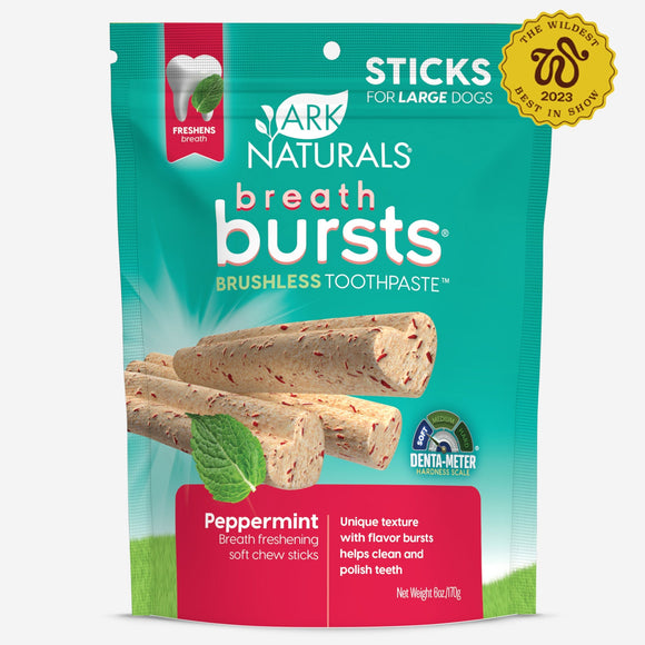 Ark Naturals Breath Bursts Peppermint Sticks Dog Treats