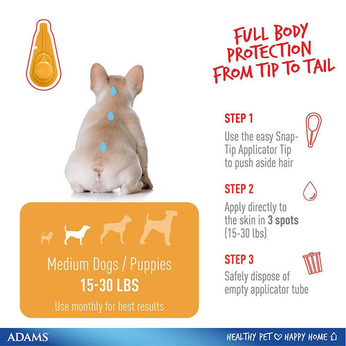 Adams Plus Spot On Flea & Tick For Medium Breed Dogs