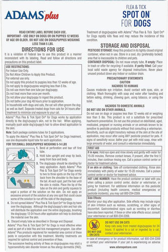 Adams Plus Spot On Flea & Tick For Small Breed Dogs