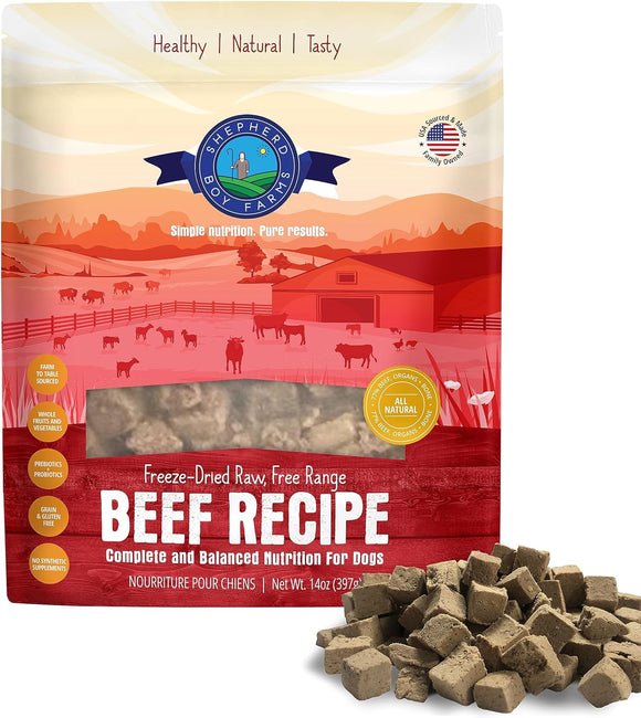 Shepherd Boy Farms Freeze-Dried Beef Recipe For Dogs (14 oz)