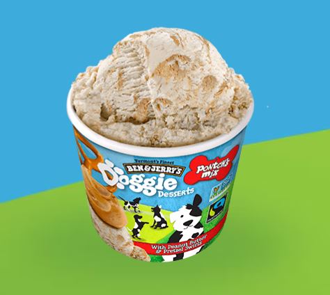 Ben & Jerry's Doggie Desserts Pontch's Mix Peanut Butter & Pretzel Swirls Frozen Dog Treat