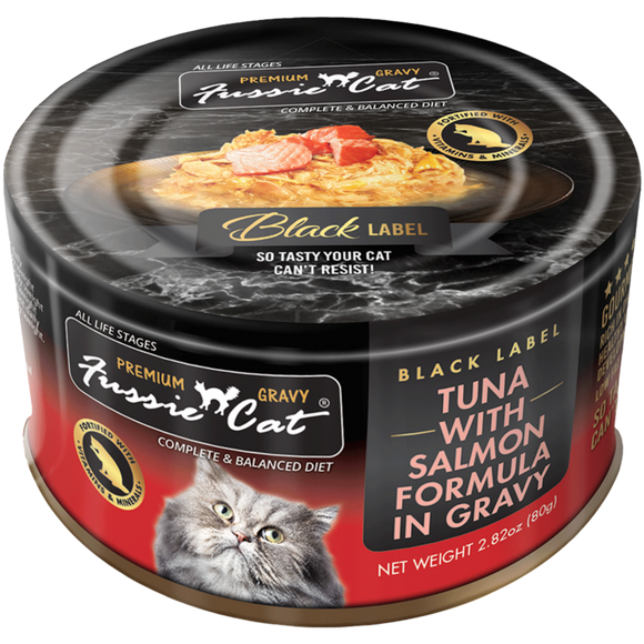 Fussie Cat Black Label Tuna with Salmon Formula in Gravy Wet Cat Food