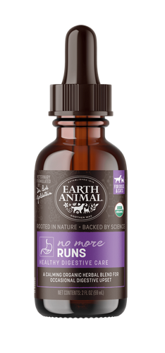 Earth Animal Apothecary No More Runs Organic Herbal Liquid Digestive Supplement  For Dogs & Cats