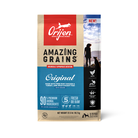 ORIJEN Amazing Grains Original High Protein Dry Dog Food (4 lb)