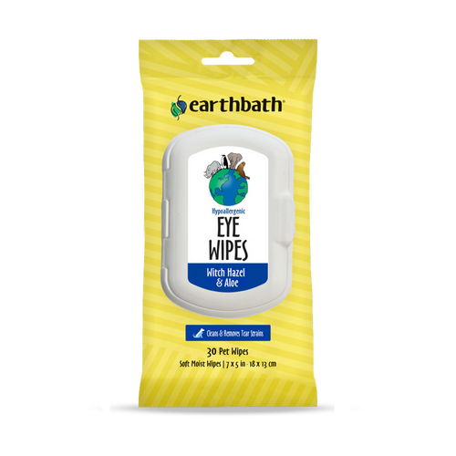 Earthbath Hypoallergenic Eye Wipes with Witch Hazel & Aloe (30 ct)