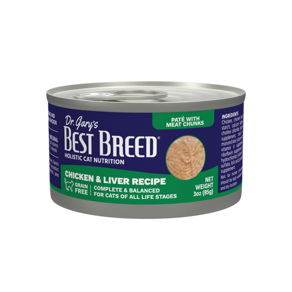 Dr. Gary's Best Breed Chicken & Liver Recipe Cat Food