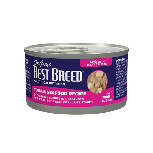 Dr. Gary's Best Breed Tuna & Seafood Recipe Cat Food (3 Oz)