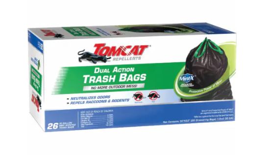 Tomcat 30 Gallon Dual Action Black Trash Bag 26 Count