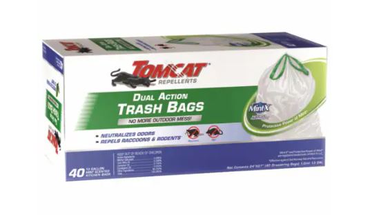 Tomcat 13 Gallon Rodent Repellent Trash Bag Drawstring 40 Count (13 Gallon 40 Count)