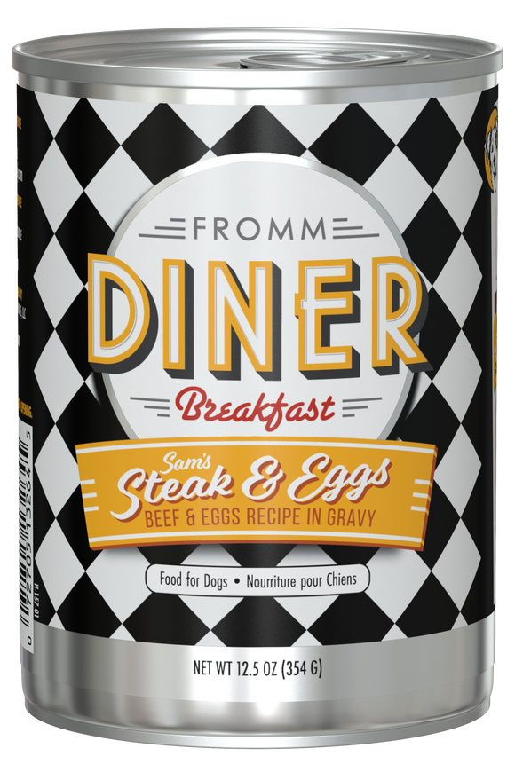 Fromm Diner Breakfast Sam's Steak & Eggs Beef & Eggs Recipe in Gravy for Dogs