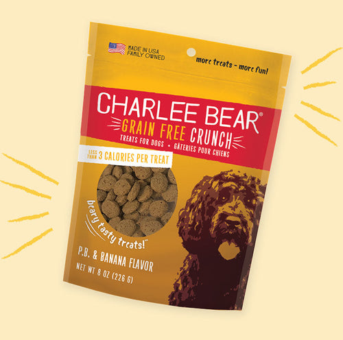 Charlee Bear Grain Free Crunch Peanut Butter & Banana Flavor Dog Treats (8-oz)