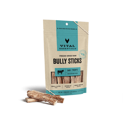 Vital Essentials Freeze Dried Raw Bully Sticks Dog Treats