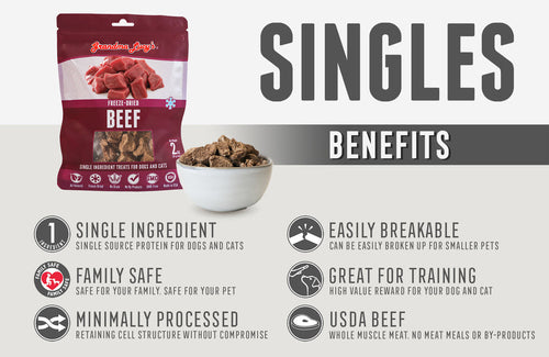 Grandma Lucy's Freeze Dried Singles Beef Treats for Dogs