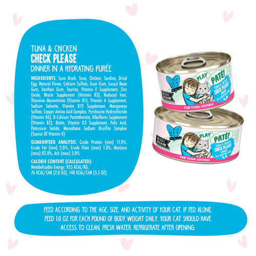 Weruva BFF PLAY Check Please! Tuna & Chicken Dinner in a Hydrating Purée Cat Food