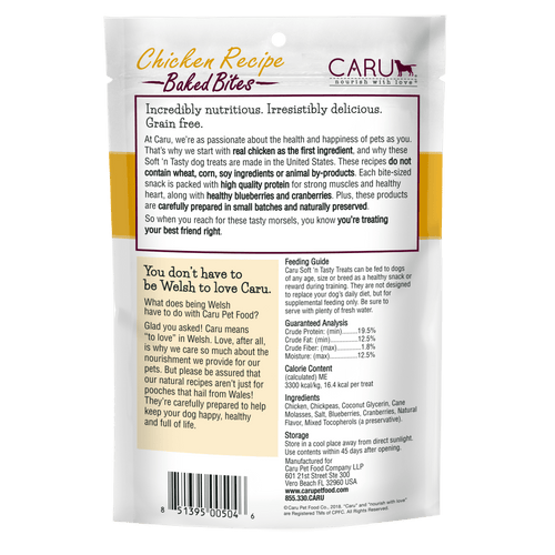 Caru Soft ‘n Tasty Baked Chicken Recipe Bites for Dogs