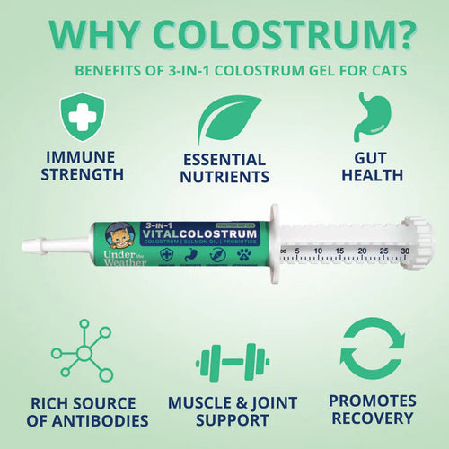 Under the Weather Pet 3-in-1 Vital Colostrum Gel for Cats