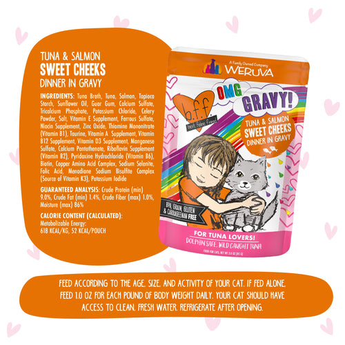Weruva BFF Tuna & Salmon Sweet Cheeks Recipe Pouches Wet Cat Food