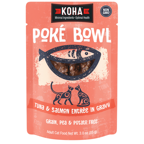 Koha Poké Bowl Tuna & Salmon Entrée in Gravy for Cats