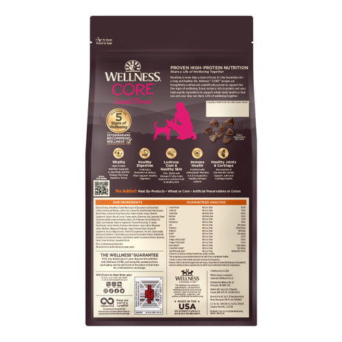 Wellness CORE Grain Free Natural Small Breed Health Turkey and Chicken Recipe Dry Dog Food