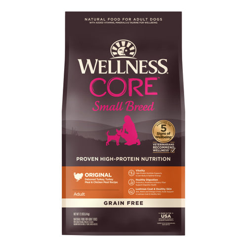 Wellness CORE Grain Free Natural Small Breed Health Turkey and Chicken Recipe Dry Dog Food