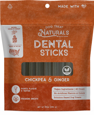 Dog Treat Naturals Chickpea & Ginger Dental Sticks Dog Treat