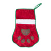 Zippy Paws Holiday Stocking Red Paw Dog Toy