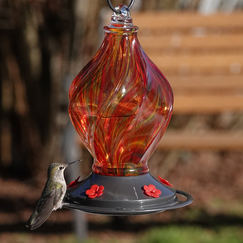 Nature's Way Bird Products EcoCycle™ Sunburst Sipper Handblown Recycled Glass Hummingbird Feeder