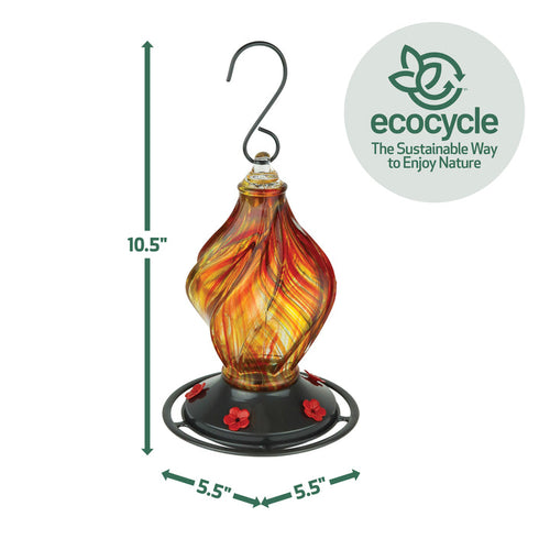 Nature's Way Bird Products EcoCycle™ Sunburst Sipper Handblown Recycled Glass Hummingbird Feeder