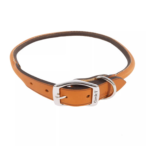Coastal Pet Circle T Oak Tanned Leather Round Dog Collar