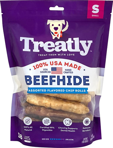 Treatly 100% USA Beefhide Assorted Flavored Chip Rolls