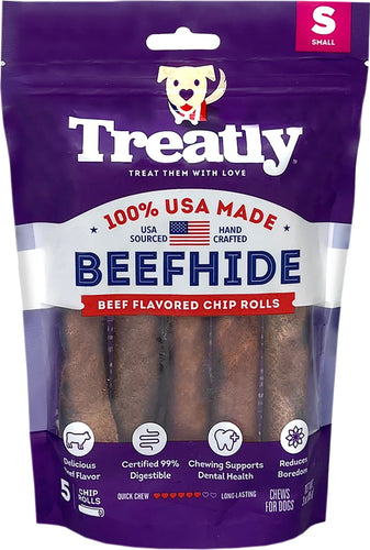 Treatly 100% USA Beefhide Beef Flavored Chip Rolls
