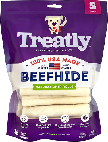 Treatly 100% USA Beefhide Natural Chip Rolls