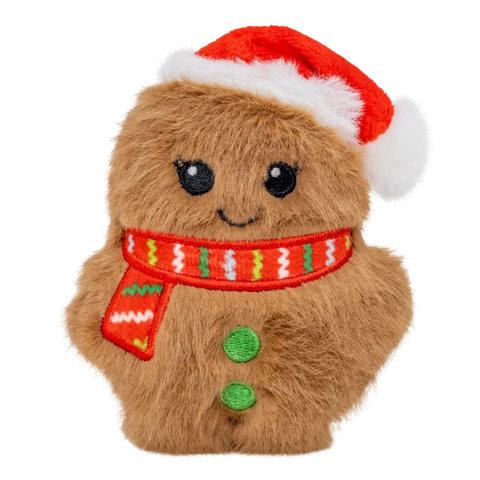 KONG Holiday Snuzzles Mini Santa Gingerbread Plush Dog Toy