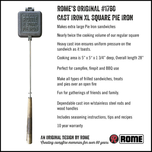 Rome Industries XL Square Pie Iron Cast Iron