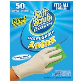 Disposable Latex Gloves, Powder Free, One Size, 50-Ct.