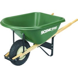 Poly Wheelbarrow, Knobby Tire, 6-Cu. Ft.