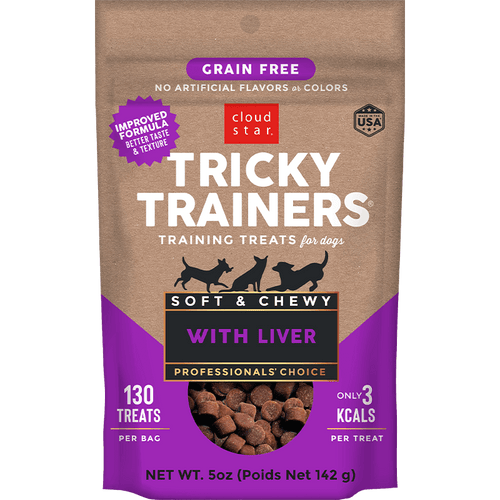 Cloud Star Tricky Trainers Grain Free Soft & Chewy With Liver Dog Treats (5 oz)