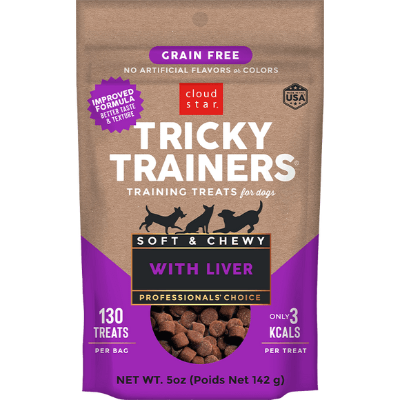 Cloud Star Tricky Trainers Grain Free Soft & Chewy With Liver Dog Treats (5 oz)