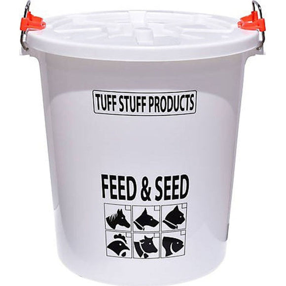 TUFF STUFF FEED STORAGE DRUM WITH LOCKING LID (7 Gallon, WHITE)