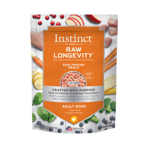 Instinct Raw Longevity Adult Frozen Bites Cage-Free Chicken Recipe Dog Food (4 lb)