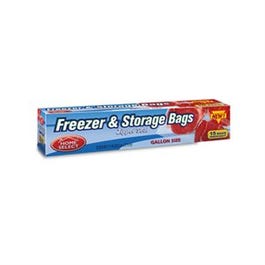 Freezer Bags, Zipper Seal, Gal., 15-Ct.