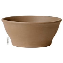 Bowl Clay Planter, Moka Terra Cotta, 10-In.