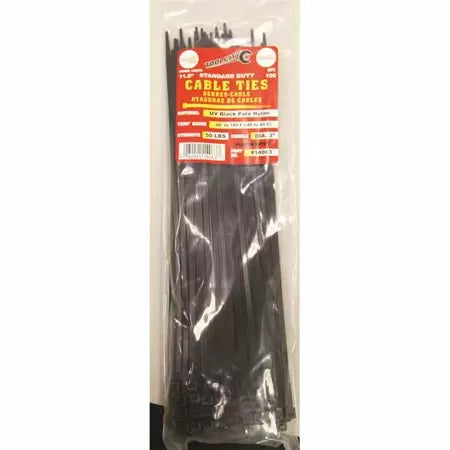 Tool City Standard Duty Cable Ties 50 lb. Tensile Black 11.8 100 Pack