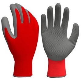 Honeycomb Grip Work Gloves, Latex Palm, Red, Men's L